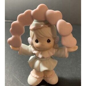 Vintage Mini Figurine Clown Girl Precious Moments 1993 Katie Enesco Hearts